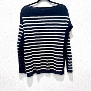 Vince linen Blue and White Knit Top S